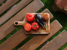 Load image into Gallery viewer, Ratatouille Ingredients on Board - Handmade Miniature Dollhouse Food