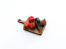 Load image into Gallery viewer, Ratatouille Ingredients on Board - Handmade Miniature Dollhouse Food
