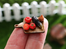 Load image into Gallery viewer, Ratatouille Ingredients on Board - Handmade Miniature Dollhouse Food