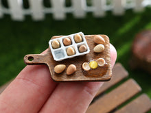 Load image into Gallery viewer, Eggs on Board - Handmade Miniature Dollhouse Food