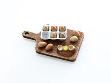 Load image into Gallery viewer, Eggs on Board - Handmade Miniature Dollhouse Food