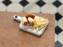 Load image into Gallery viewer, Peeling Potatoes, Preparing Chips (Fries) - Handmade Miniature Dollhouse Food