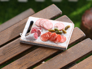 French Charcuterie Board - Handmade Miniature Dollhouse Food