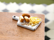Load image into Gallery viewer, Peeling Potatoes, Preparing Chips (Fries) - Handmade Miniature Dollhouse Food