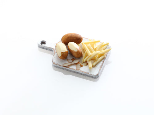 Peeling Potatoes, Preparing Chips (Fries) - Handmade Miniature Dollhouse Food