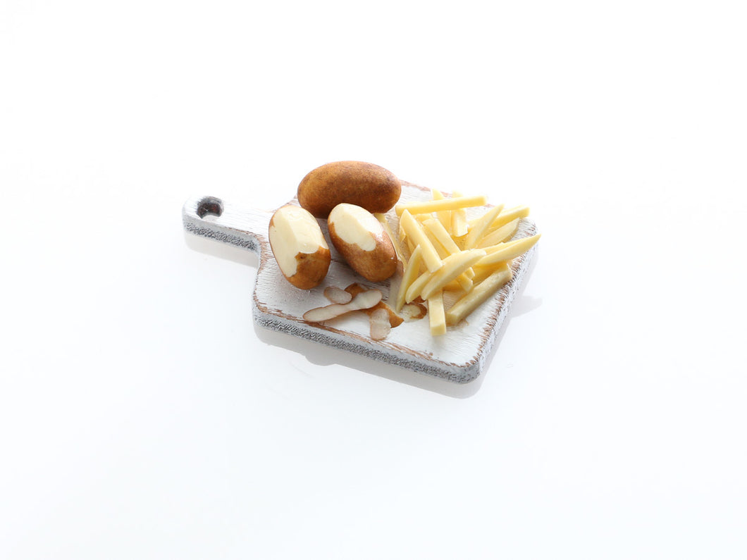 Peeling Potatoes, Preparing Chips (Fries) - Handmade Miniature Dollhouse Food