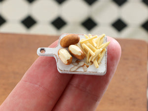 Peeling Potatoes, Preparing Chips (Fries) - Handmade Miniature Dollhouse Food