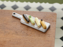 Load image into Gallery viewer, French Eclairs Presented on Wooden Board (Chocolate, Coffee...) - Handmade Miniature Dollhouse Food