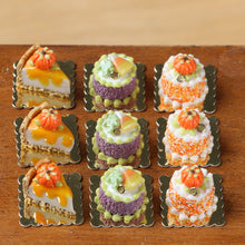 Load image into Gallery viewer, Candy Corn and Frog Genoise Individual Pastry for Autumn Halloween - 12th Scale miniature