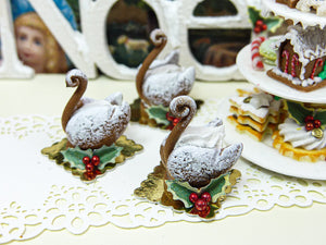 Gingerbread Swan - Individual Christmas Pastry - 12th Scale Miniature Food
