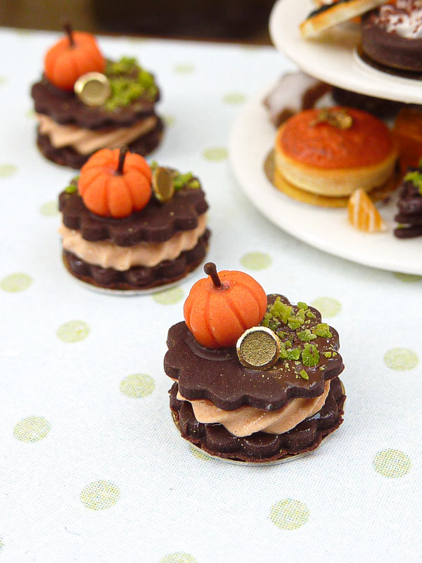 Chocolate Autumn Sablé - French Shortbread - 12th Scale Miniature Food