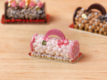 Load image into Gallery viewer, Handbag / Purse Yule Log - Pink - Miniature Christmas Food