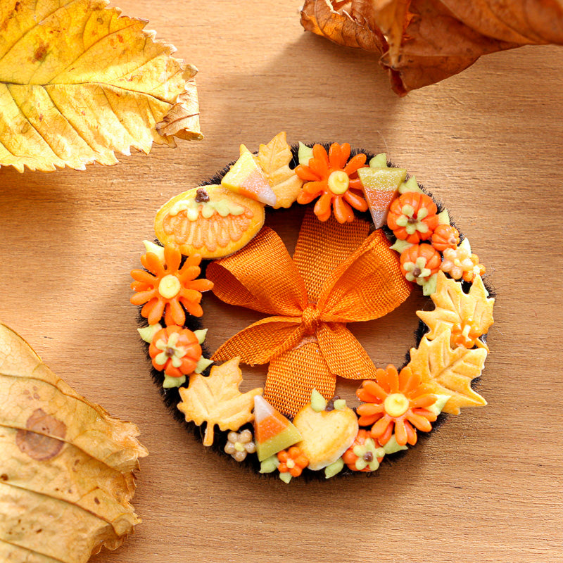 Miniature Decorative Autumn  Halloween Wreath (D)
