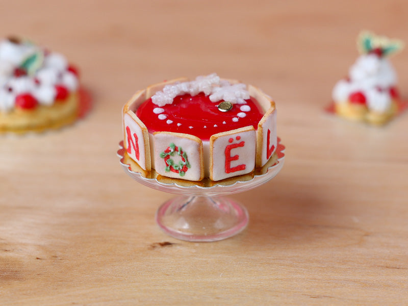 Christmas Cake - NOËL Letter Cookies - A - 12th Scale Miniature Food