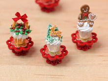 Load image into Gallery viewer, Showstopper Christmas Cupcake Deer in Forest D - 12th Scale Miniature Food