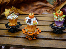 Load image into Gallery viewer, Autumn Showstopper Cupcake - Black Frog and Candy Corn