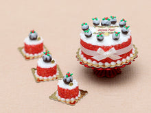 Load image into Gallery viewer, Genoise Cake Decorated with Tiny Christmas Pudding - Miniature Food