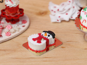 Snowman Christmas Cake - 12th Scale Miniature Food
