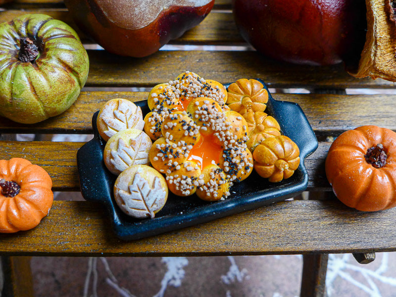 Dollhouse Miniature Autumn Spiced Pumpkin Loaf Board - Whole