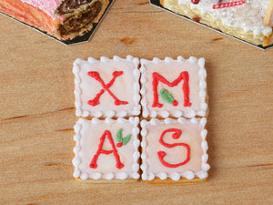 XMAS Cookies, Handpiped - Large 12th Scale - Suitable for Blythe, Barbie, Pullip, American Girl Doll (AGD), Playscale, 1/6