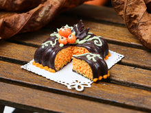 Load image into Gallery viewer, Square Chocolate and Orange Velvet Cake for Autumn - Miniature Food in 12th scale