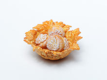 Load image into Gallery viewer, Autumn Bread Rolls Loaf in &quot;Leaf&quot; Basket - Miniature Food