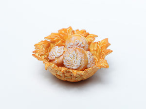 Autumn Bread Rolls Loaf in "Leaf" Basket - Miniature Food