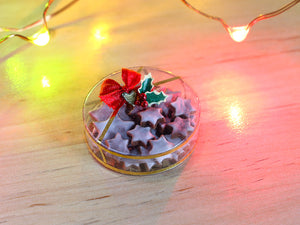 Christmas Box of Etoiles à la Cannelle (Eastern European Cinnamon Star Cookies) - 12th Scale Miniature Food