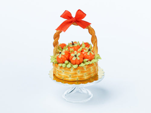 Autumn Basket Cake Decorated with Candy Pumpkins