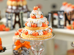 Three-tiered Autumn St Honoré French Pastry - Miniature Food