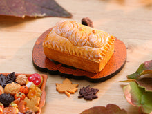 Load image into Gallery viewer, Farmhouse Baked Closed Pie with Pumpkin Decoration for Autumn / Halloween - Miniature Food