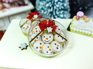Gift Box of Iced Snowman Butter Cookies - 12th Scale Miniature Food