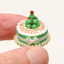 Load image into Gallery viewer, Christmas Cake Decorated with Truffle Christmas Tree - Miniature Food