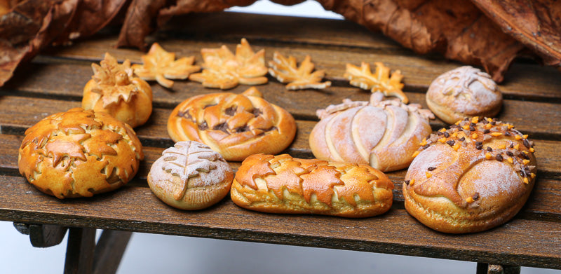 Selection of Autumn Breads - Miniature Food in 12th Scale