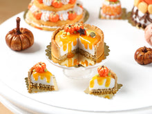 Load image into Gallery viewer, Pumpkin Cheesecake for Autumn - Miniature Food in 12th Scale for Dollhouse