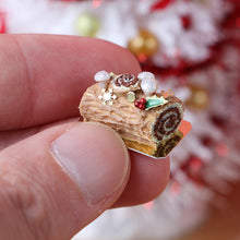 Load image into Gallery viewer, Traditional Milk Chocolate Yule Log / Bûche de Noël - Miniature Food