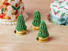 Load image into Gallery viewer, Christmas Tree Religieuse Pastry (Forest Green), Sapin de Noël - Miniature Food