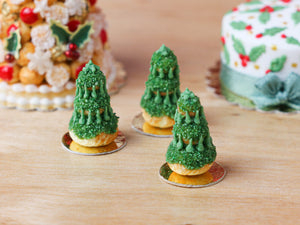 Christmas Tree Religieuse Pastry (Forest Green), Sapin de Noël - Miniature Food