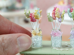 Display of Colourful Candy Bunny Lollipops - 12th scale