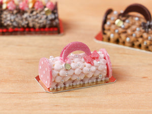 Handbag / Purse Yule Log - Pink - Miniature Christmas Food