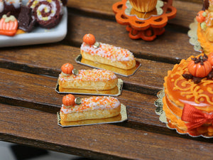 Pumpkin Eclair for Autumn/Fall - 12th Scale French Miniature Food