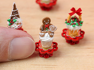 Showstopper Christmas Cupcake Gingerbread Man B - 12th Scale Miniature Food