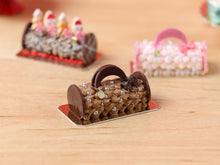 Load image into Gallery viewer, Handbag / Purse Yule Log - Chocolate - Miniature Christmas Food