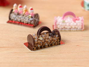 Handbag / Purse Yule Log - Chocolate - Miniature Christmas Food