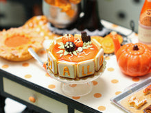 Load image into Gallery viewer, Halloween Cake Decorated with Lettered Cookies - Miniature Food in 12th scale