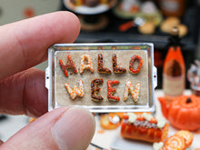 Load image into Gallery viewer, HALLOWEEN Letter Cookies on Baking Sheet for Autumn - Miniature Food in 12th scale