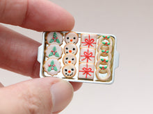 Load image into Gallery viewer, Christmas Cookies - Holly, Snowman, Present, Wreath - Miniature Food