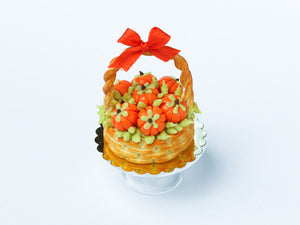 Autumn Basket Cake Decorated with Candy Pumpkins