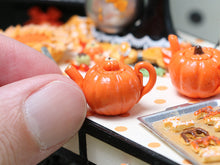 Load image into Gallery viewer, Miniature Pumpkin Teapot for Autumn / Fall / Halloween - 12th Scale