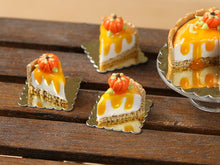 Load image into Gallery viewer, Slice of Pumpkin Cheesecake for Autumn/Fall - 12th Scale French Miniature Food